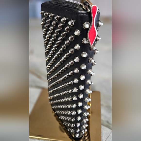 Christian Louboutin Studded Black Wallet with Silver Accents - Picture 7 of 17